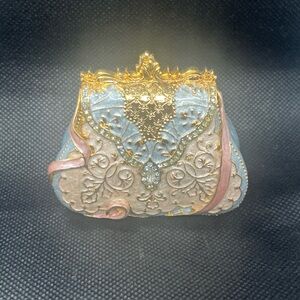 Bejeweled Mini Trinket Purse Gold Toned